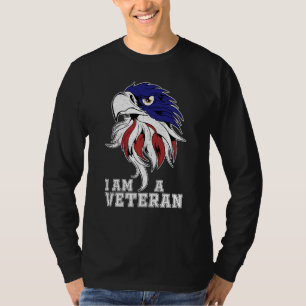 Ik ben een veteranenadelark met Amerikaanse vlag T-shirt