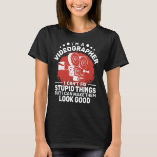Ik ben een videograaf mannen analoge videocamera's t-shirt