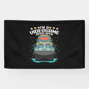 Ik ben een videospelontwikkelaar spandoek