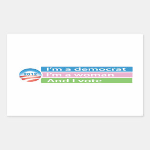 Ik ben een vrouw en ik stem! rechthoekige sticker