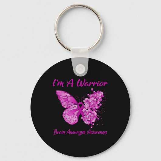 Ik ben een Warrior Brain Aneurysm Awareness 1 Sleutelhanger (Voorkant)