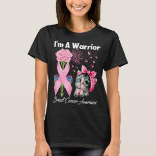 Ik ben een Warrior Breast Cancer Awareness Butterf T-shirt