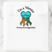 Ik ben een Warrior/Gabby Vierkante Sticker (Tas)