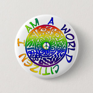 Ik ben een wereldburger ronde button 5,7 cm