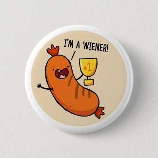 Ik ben een Wiener Hotdog Pun Button Pin