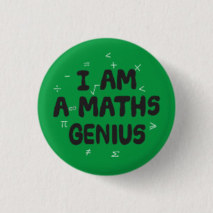 Ik ben een Wiskunde Genius pin badge Ronde Button 3,2 Cm