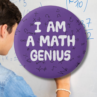 Ik ben een Wiskunde Genius Wiskundige student Natu Ronde Button 3,2 Cm