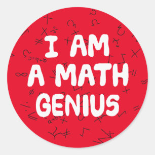Ik ben een Wiskunde Genius Wiskundige student Natu Ronde Sticker