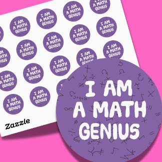 Ik ben een Wiskunde Genius Wiskundige student Natu Ronde Sticker