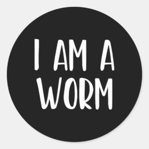 Ik ben een Worm Halloween Ik ben eenvoudig kostuum Ronde Sticker