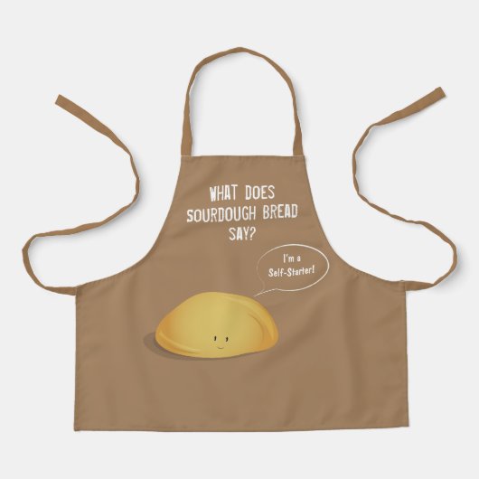 Ik ben een Zelfstarter Sourdough Brood Bruin Wit Schort (Voorkant)