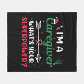 Ik ben een Zorgverlener Wat is je Superpower Kerst Fleece Deken (Voorkant (Horizontaal))