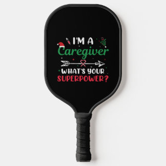 Ik ben een Zorgverlener Wat is je Superpower Kerst Pickleball Paddle
