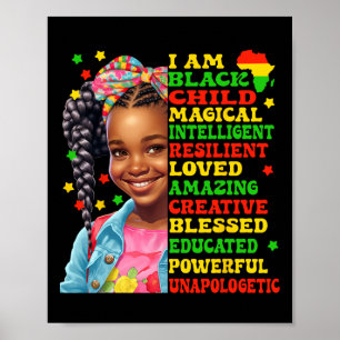 Ik ben een zwart kind Amerikaans Afrikaanse trots Poster