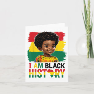 Ik ben een zwarte geschiedenis Afro jongen kleine Kaart