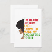 Ik ben een zwarte geschiedenis en ik probeer een a bedankkaart (Voorkant / Achterkant)