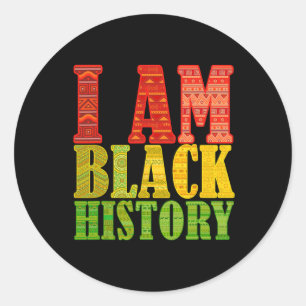 Ik ben een zwarte geschiedenis sterke Afro-Amerika Ronde Sticker