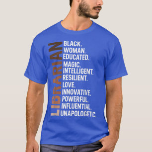 Ik ben een zwarte Librarian Afro Woman Black Histo T-shirt