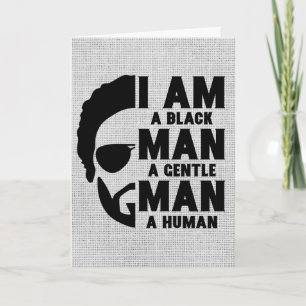 Ik ben een zwarte Man Afro baard grijs Kaart