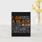 Ik ben een zwarte Man Inspirerend zwarte geschiede Kaart (Gele Bloem)