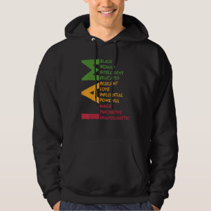 Ik ben een zwarte vrouw zwarte geschiedenis maand hoodie
