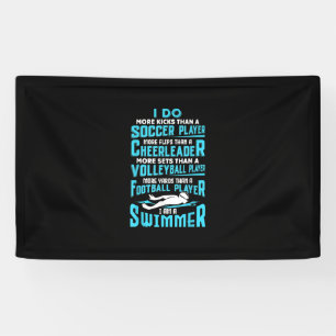 Ik ben een zwembere grappigste zwembad met een ove spandoek