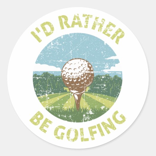 Ik ben eerder Golfing Ronde Sticker (Voorkant)