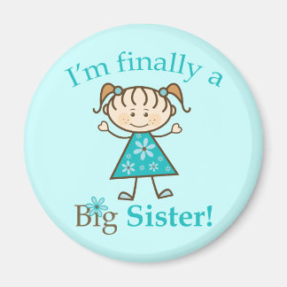 Ik ben eindelijk een Big Sister Stick Figuur Girl Magneet
