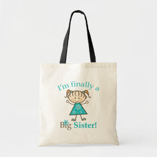 Ik ben eindelijk een Big Sister Stick Figuur Girl Tote Bag