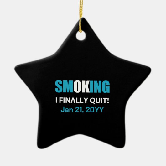 Ik ben eindelijk gestopt met roken beloning keramisch ornament (Voorkant)