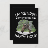 Ik ben elk uur met pensioen, gelukkig uur bedankkaart (Voorkant / Achterkant)