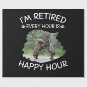 Ik ben elk uur met pensioen, gelukkig uur cadeaupapier (Vlak)