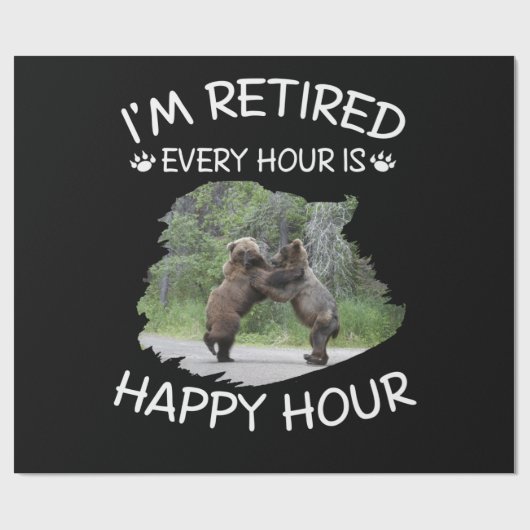Ik ben elk uur met pensioen, gelukkig uur cadeaupapier (Vlak)