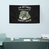 Ik ben elk uur met pensioen, gelukkig uur spandoek (Beurs)