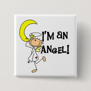 Ik ben engel T-shirts en cadeaus Vierkante Button 5,1 Cm