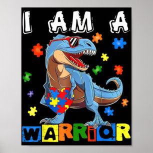Ik ben enthousiast over autisme Dinosaur Heart Puz Poster