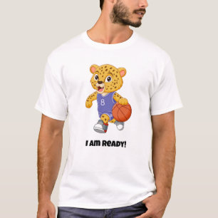 Ik ben er klaar voor! Grappige kat/basketbal T-shirt