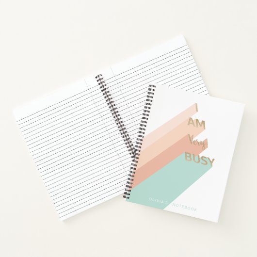 "Ik ben erg druk" Trendy Gold Script Modern Retro Notitieboek (Binnen)