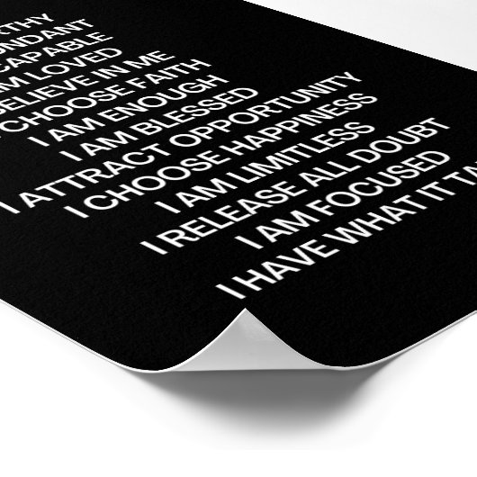 IK BEN ERG POSITIEVE BEVESTIGING POSTER (Hoek)