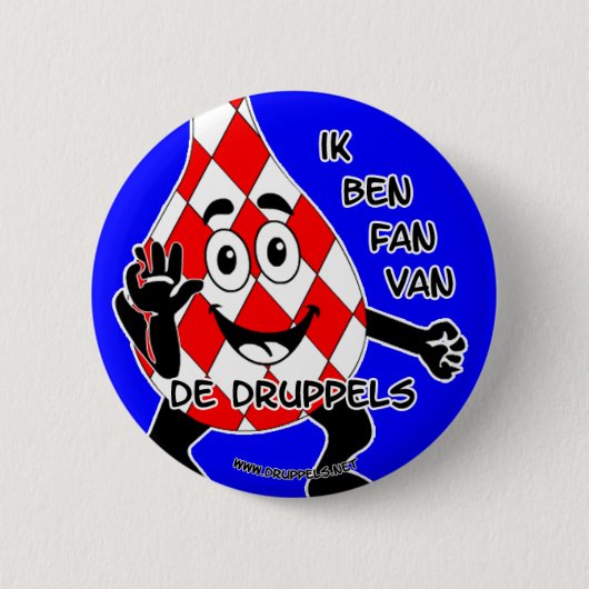"Ik ben FAN van De Druppels"- Ronde Button 5,7 Cm (Voorkant)