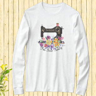 Ik ben Fancy Floral  naaimachine. T-shirt
