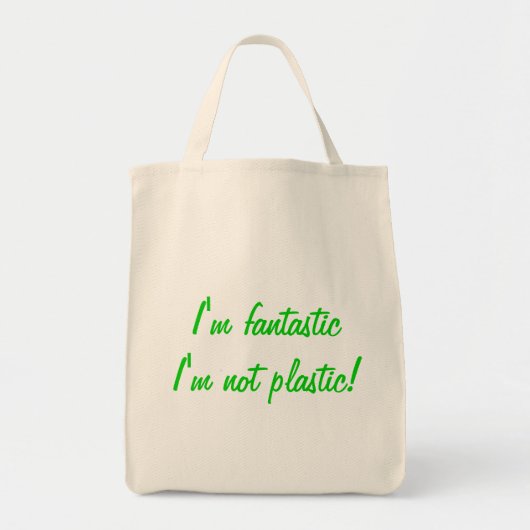 Ik ben fantastisch dat ik geen plastic ben! Biolog Tote Bag (Voorkant)