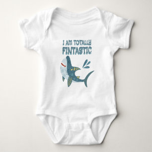 Ik ben fantastische baby cartoon haaien jongens romper