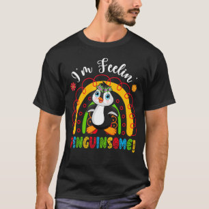 Ik ben Feelin' Penguin Geweldige Floral Penguin Fl T-shirt