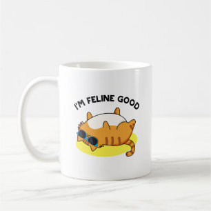 Ik ben Feline Good Cute Fat Cat Pun Koffiemok