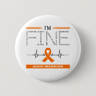 Ik ben Fine ADHD Warrior Ronde Button 5,7 Cm