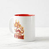 Ik ben Fine Burning Dragon Tweekleurige Koffiemok (Voorkant links)