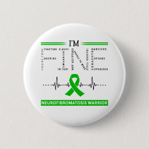 Ik ben Fine Neurofibromatosis Warrior Ronde Button 5,7 Cm