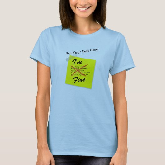 Ik ben Fine Post-it Note T-shirt (Voorkant)