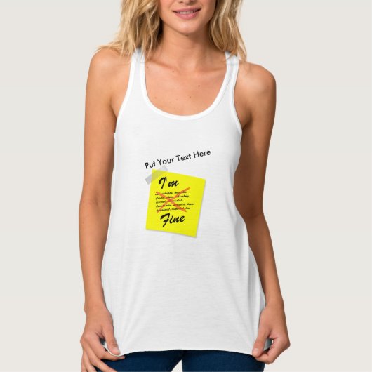 Ik ben Fine Post-it Note Tanktop (Voorkant)